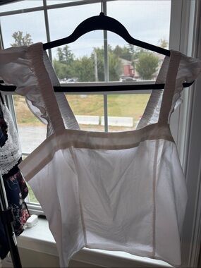 Lovesick White Ruffled Strap Cotton Crop Top